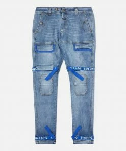 Eight & Nine (blue/ Baby Royal Blue Strapped Slim Utility Wash Jean)