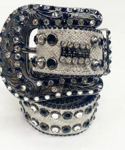 B.B Simon (grey/black/sliver Crystal Belt)