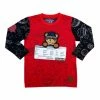 Elite Denim (kids Red/black Teddy Bear Long Sleeve T-shirt) New Arrivals