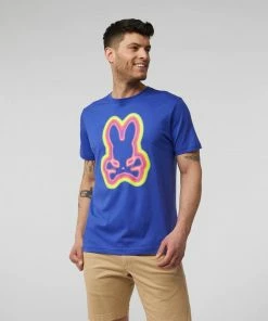 New Arrivals Psycho Bunny (mens Twilight Blue Warner Graphic T-shirt)