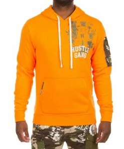 Hustle Gang (Orange Wintry Hoodie) New Arrivals