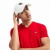 Lacoste Men's V-neck Red Pima Cotton Jersey T-shirt New Arrivals