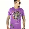 AVENUE GEORGE (Purple CREWNECK T-SHIRTS)
