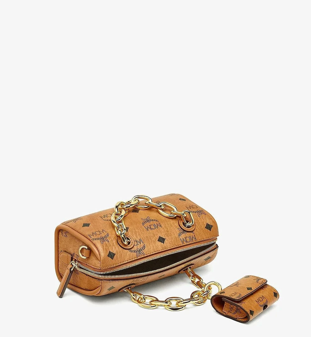 Mcm (cognac Mini Essential Boston Bag Pro Case In Visetos Bag) New Arrivals 3 Mcm (cognac Mini Essential Boston Bag Pro Case In Visetos Bag) New Arrivals
