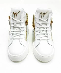 Giuseppe Zanotti (female White/gold Kriss Mid Top Sneaker)