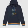 New Arrivals Psycho Bunny (men’s Navy Barbon Neon Glow Hoodie)