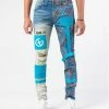 Gala (blue Wash Tartan Denim Jean)