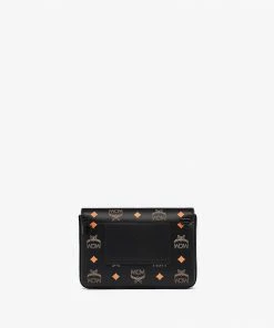 New Arrivals Mcm (black/orange Color Splash Logo Crossbody Bag)