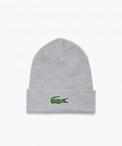 Lacoste (Mens Grey Beanie Blend Knit)