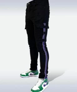 Industrial Indigo (black/purple Stripe Jean)