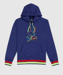 Psycho Bunny (men’s Blood Blue Barbon Neon Glow Hoodie)