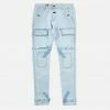 Eight & Nine (light Blue/white Strapped Slim Utility Wash Jean)