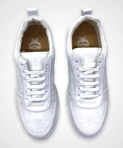 MCM (Mens White Sustainable Terrain Lo Sneaker Monogram Leather) New Arrivals