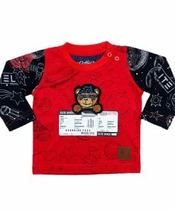 Elite Denim (kids Red “teddy Bear Long Sleeve T-shirt)