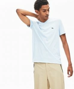 New Arrivals Lacoste Men's V-neck Light Blue Pima Cotton T-shirt