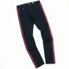 New Arrivals Damati Denim (black/red Stripe Cut Jeans)