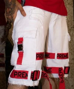 Preme Denim (white/red “preme Cargo Short)