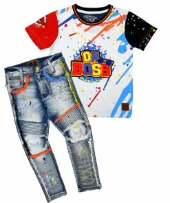 Elite Denim (kids Orange /black “da Boss Set) New Arrivals