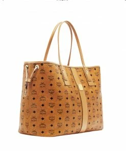MCM (Large Cognac Reversible Liz Shopper In Visetos) New Arrivals