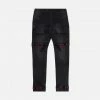 Eight & Nine (Grey /red Strapped Slim Utility Wash Jean)