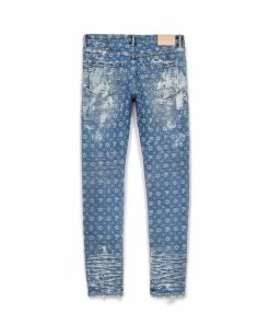 Purple Brand (super Heavy Wax Indigo Jacquard Monogram Jean)