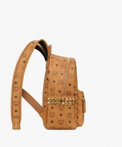 New Arrivals Mcm (cognac Medium Stark Studs Backpack In Visetos)