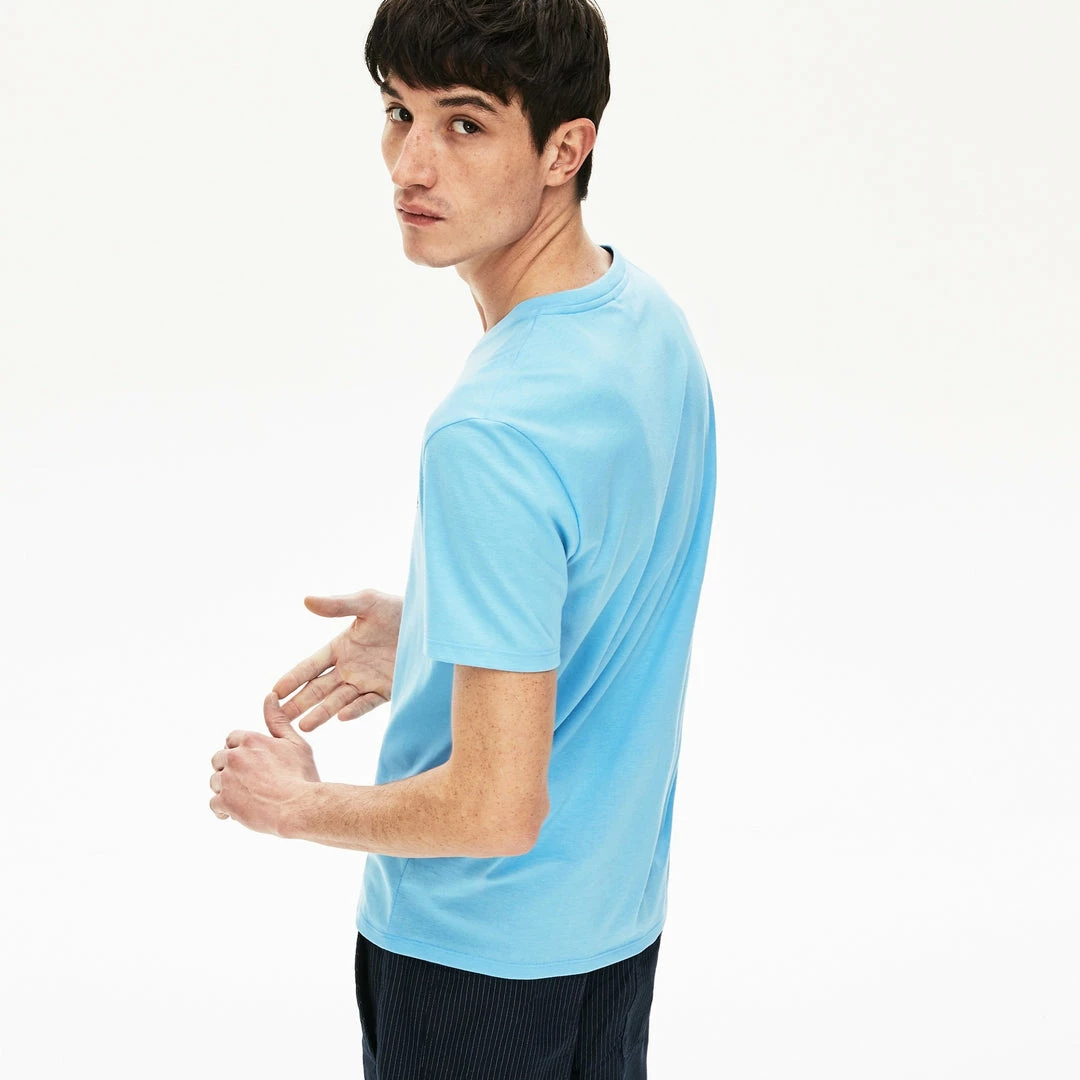 Lacoste Men's V-neck Light Blue Pima Cotton T-shirt New Arrivals 4 Lacoste Men's V-neck Light Blue Pima Cotton T-shirt New Arrivals
