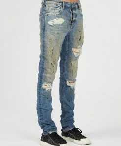New Arrivals ARTMEETSCHAOZ (blue/sand/black Drip Wash Jeans )