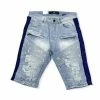 Focus (light Blue /Royal Blue Cut Biker Crystal Stripe Short) 1 Focus (light Blue /Royal Blue Cut Biker Crystal Stripe Short)
