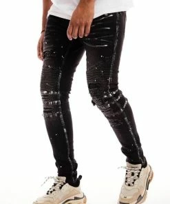 New Arrivals Damati Denim (dark Grey/white Drip Cut Jean)