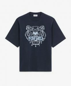 Kenzo (blue Black Loose Fighting Tiger T-shirt)