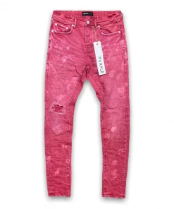 Purple Brand (hickory Stripe Vintage Red Overspray Jean) New Arrivals