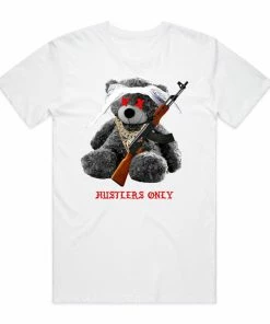 New Arrivals Streetwear (white “hustlers Only Teddy Bear T-shirt)