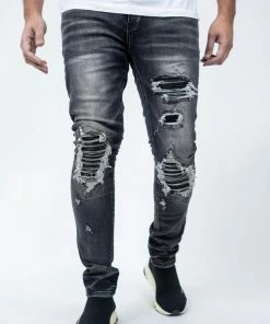 Damati Denim (grey/black Biker Cut Prem Cut Stretch Jean -28) New Arrivals