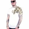 New Arrivals Avenue George (White/gold Crewneck T-shirts)