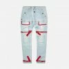 Eight & Nine (light Blue /red Strapped Slim Utility Wash Jean)