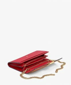 New Arrivals Mcm (cognac /red Mena Crossbody Wallet In Visetos Leather Block)