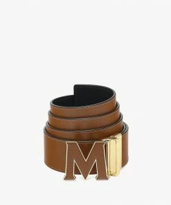 Mcm (Claus Leather Inlay M Reversible Belt 1.75” In Embossed Leather)