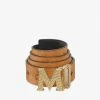 MCM (cognac Claus Textured M Reversible Belt 1.75” In Visetos)
