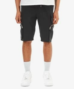 Life Code (black Nylon Shorts Cargo Pocket)