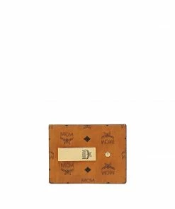 New Arrivals Mcm (cognac Money Clip Card Case In Visetos Original)