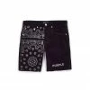 Purple Brand (black Corduroy Bandana Print Short)