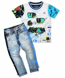 New Arrivals Elite Denim (kids Blue /black “up Away Set)