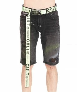 Cult Of Individuality (black/green Skittle Rocker Belt Short) New Arrivals