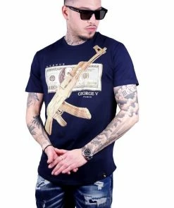 AVENUE GEORGE (Navy CREWNECK T-SHIRT) New Arrivals