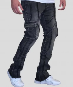 Damati Denim (Oliver Black/Grey Premium Stacked Jean )
